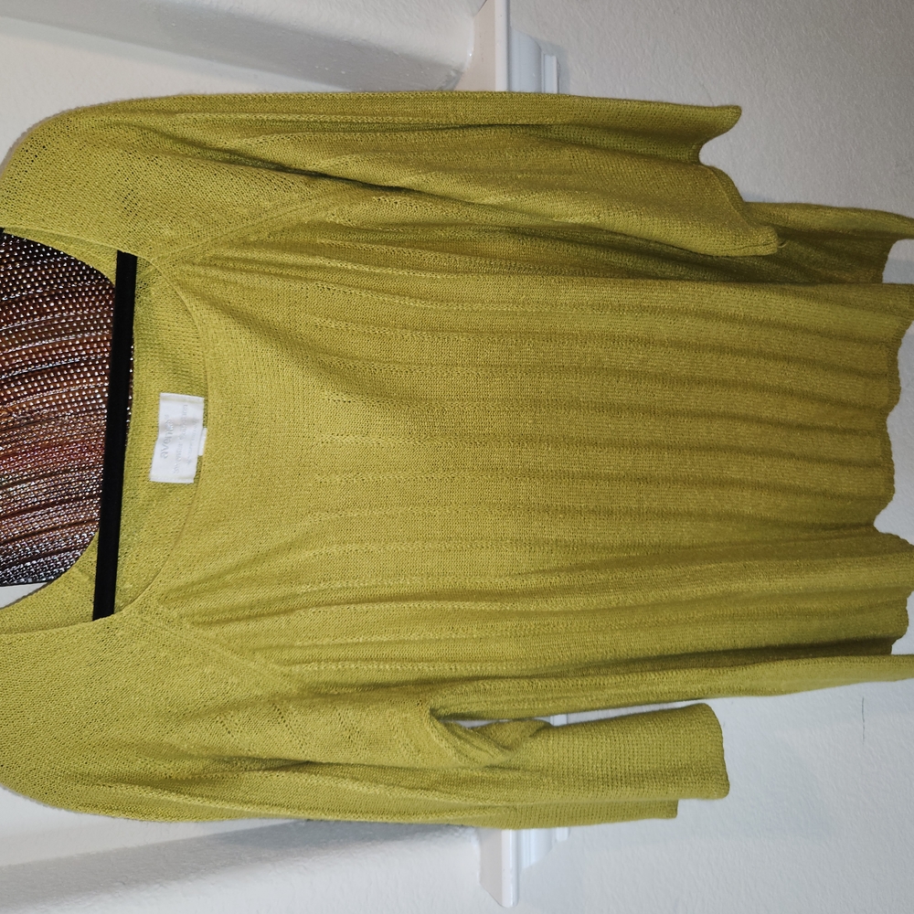 Avenue Green Crew Neck Sweater with Long Sleeves